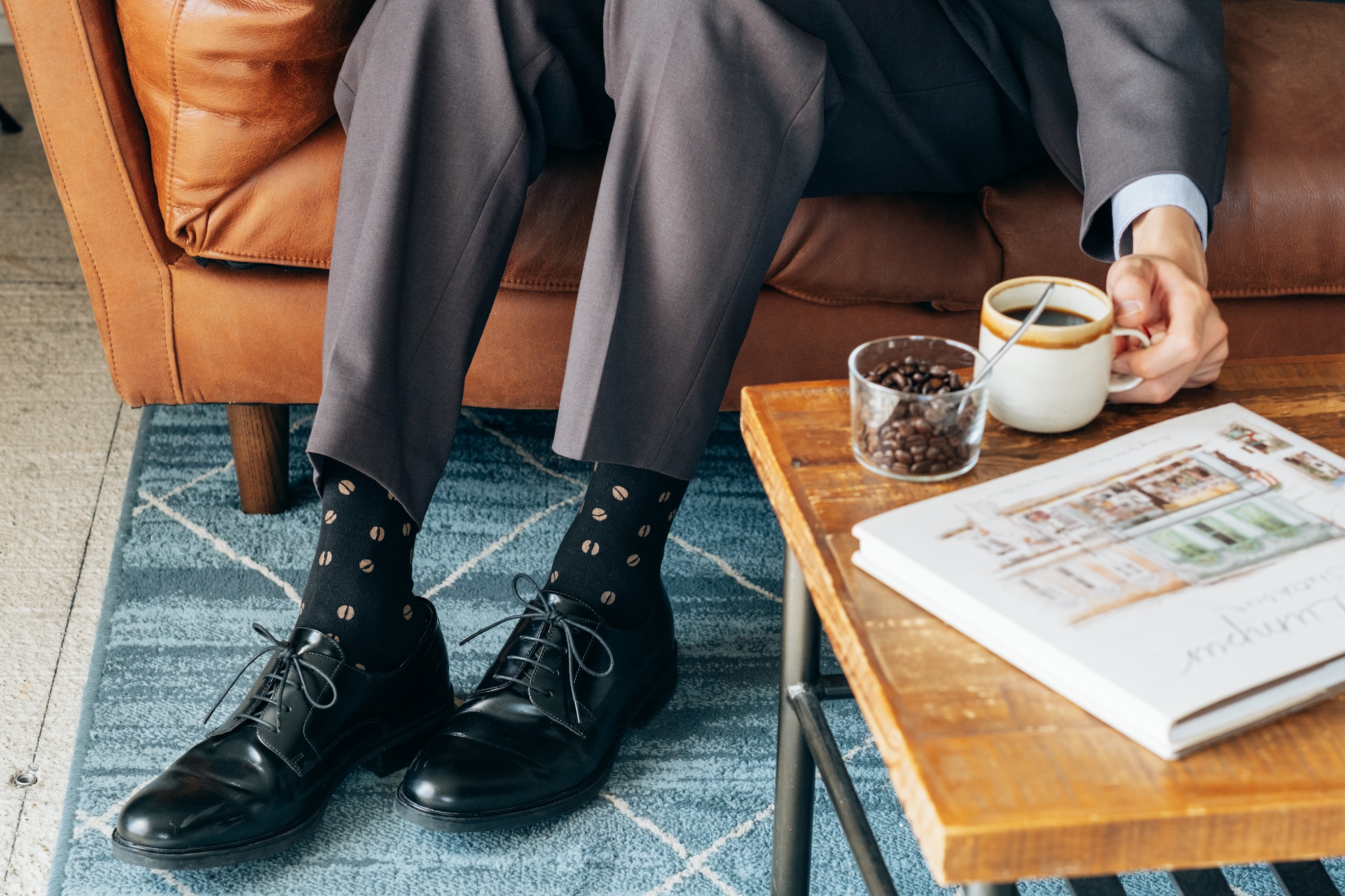 コーヒー好きさんへ靴下5足コンプリートセット（メンズサイズ）